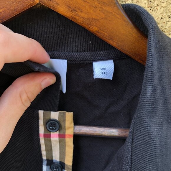 Burberry London Novacheck Collar Button Up Shirt XXL Black - Picture 9 of 11